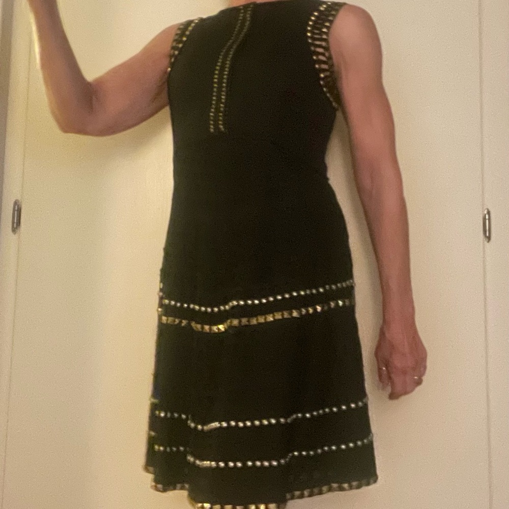 Tory Burch black cotton dress with brass studs